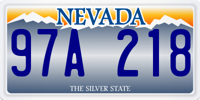 NV license plate 97A218