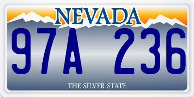 NV license plate 97A236
