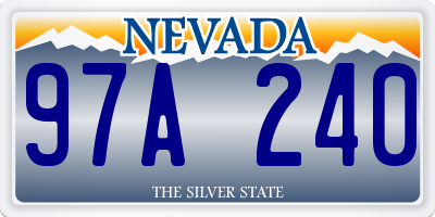 NV license plate 97A240