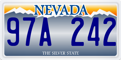 NV license plate 97A242