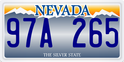 NV license plate 97A265