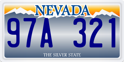 NV license plate 97A321