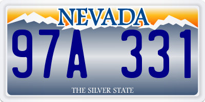 NV license plate 97A331