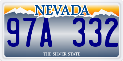 NV license plate 97A332