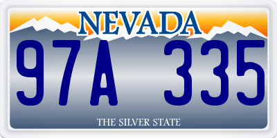 NV license plate 97A335