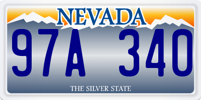 NV license plate 97A340