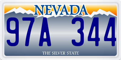 NV license plate 97A344