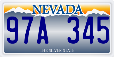 NV license plate 97A345
