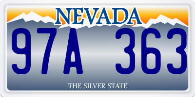 NV license plate 97A363