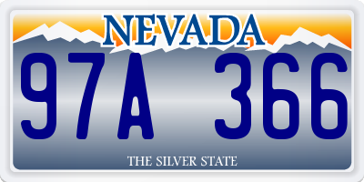 NV license plate 97A366
