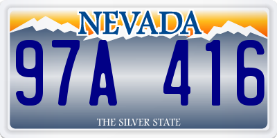 NV license plate 97A416