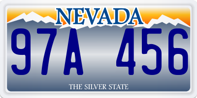 NV license plate 97A456