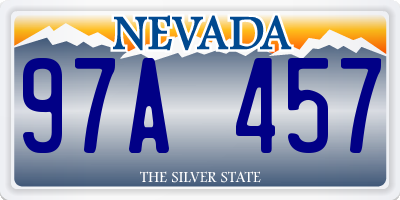 NV license plate 97A457