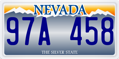 NV license plate 97A458