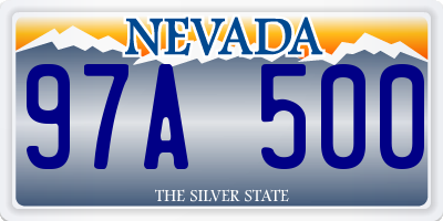 NV license plate 97A500
