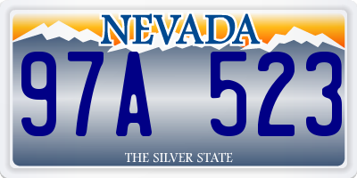NV license plate 97A523