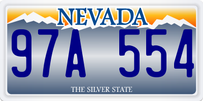 NV license plate 97A554