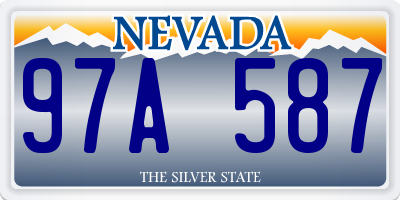 NV license plate 97A587