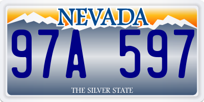 NV license plate 97A597