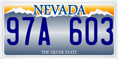 NV license plate 97A603