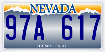 NV license plate 97A617