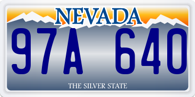 NV license plate 97A640
