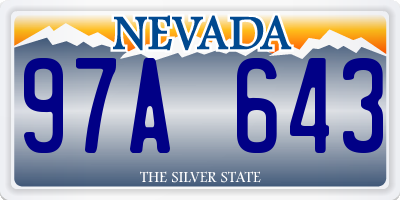NV license plate 97A643