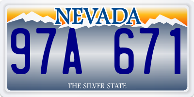 NV license plate 97A671