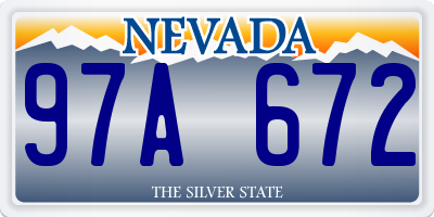 NV license plate 97A672