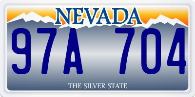 NV license plate 97A704