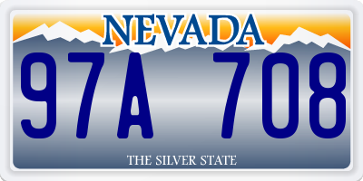 NV license plate 97A708