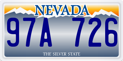 NV license plate 97A726