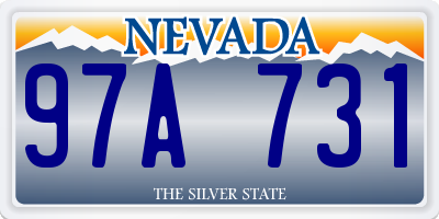 NV license plate 97A731