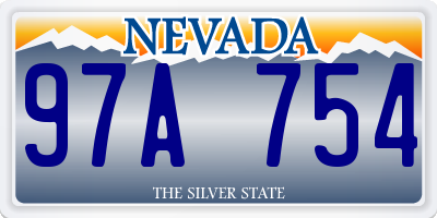 NV license plate 97A754