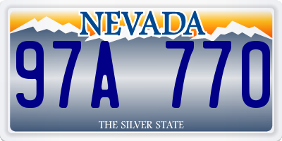 NV license plate 97A770
