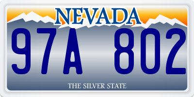 NV license plate 97A802
