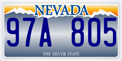 NV license plate 97A805