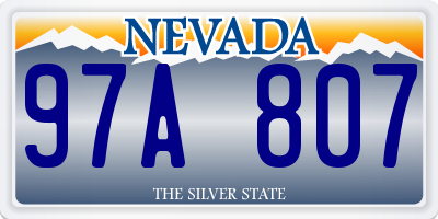 NV license plate 97A807