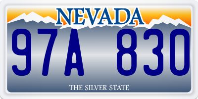 NV license plate 97A830