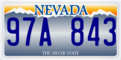 NV license plate 97A843