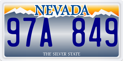 NV license plate 97A849