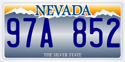 NV license plate 97A852
