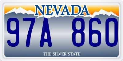 NV license plate 97A860