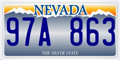 NV license plate 97A863