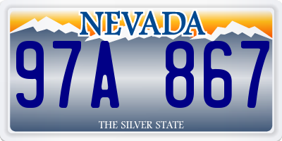 NV license plate 97A867