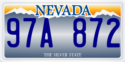 NV license plate 97A872
