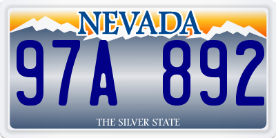 NV license plate 97A892