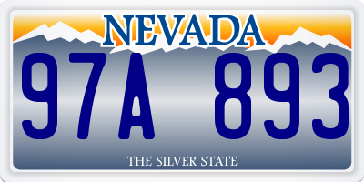 NV license plate 97A893