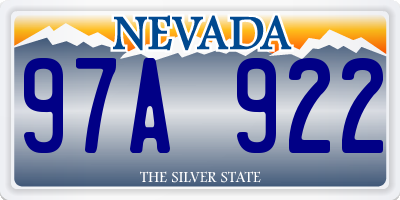 NV license plate 97A922