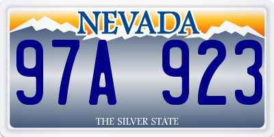 NV license plate 97A923